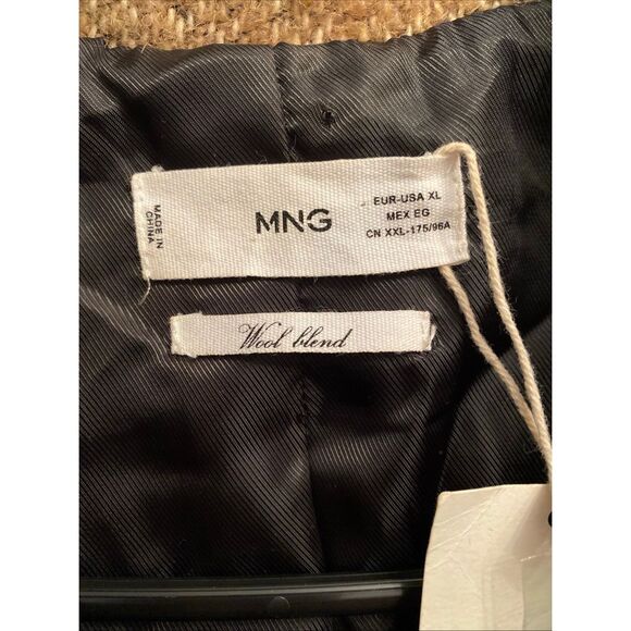 MANGO Women's Textured Wrap Coat Size X-Large - Picture 10 of 14